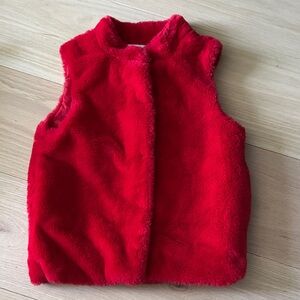 Epic Threads Girls Medium 8-10 Red Faux Fur Vest